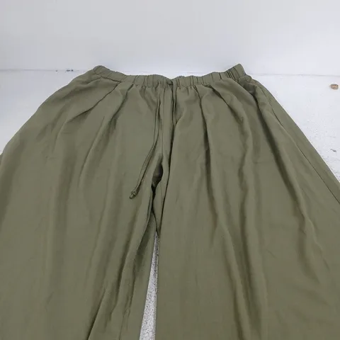 CIDER OLIVE GREEN DRAWSTRING TROUSERS, UK 20 (2XL)