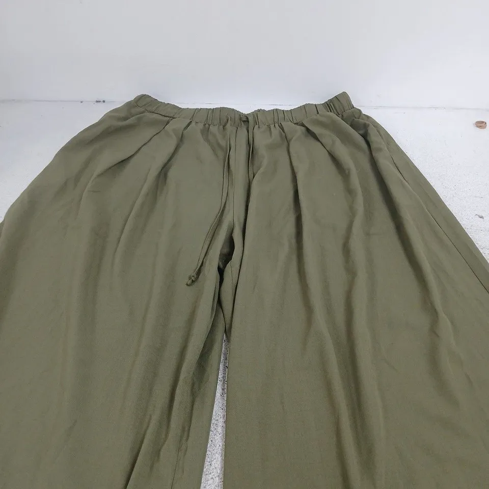 CIDER OLIVE GREEN DRAWSTRING TROUSERS, UK 20 (2XL)