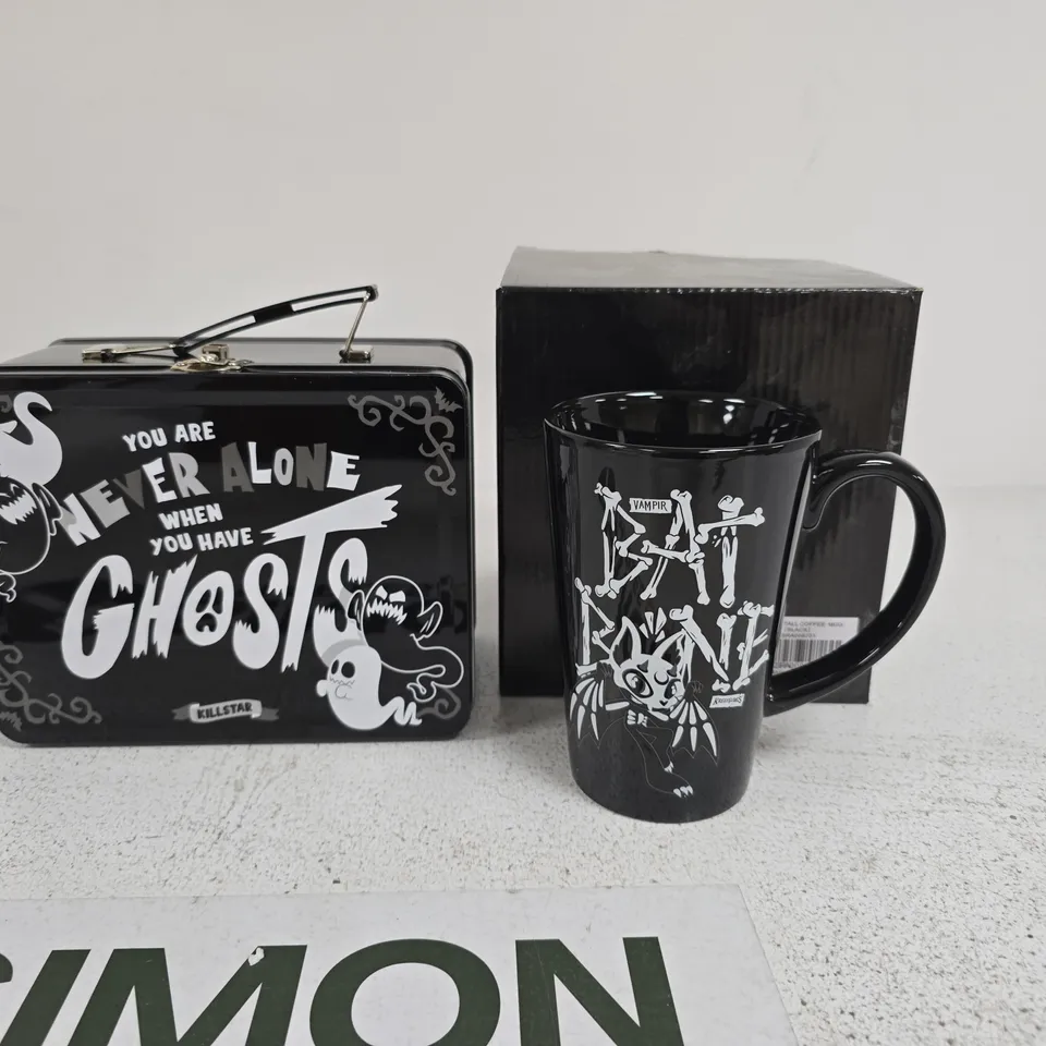 LOT OF 12 BRAND NEW KILLSTAR HOUSEHOLD ITEMS TO INCLUDE SPIRIT FRIENDS LUNCHBOXES AND COFFEE CUPS