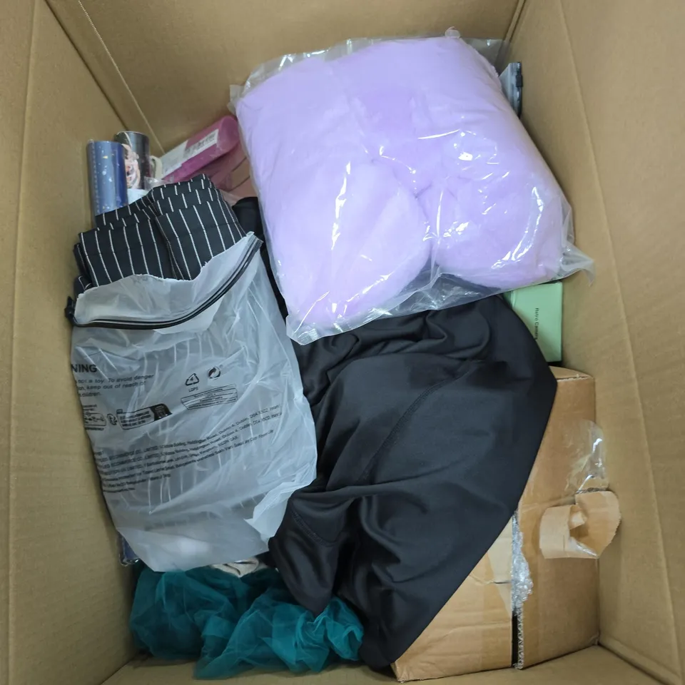 BOX OF APPROXIMATELY 15 ASSORTED ITEMS INCLUDING HOMEDICS GET BETTER SLEEP, A RETRO CAMER AND SOME PLASTIC CONTAINERS