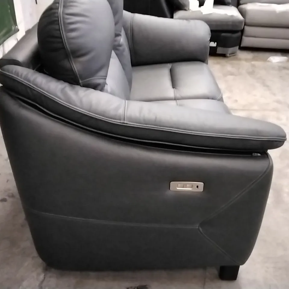 QUALITY BRITISH DESIGNER G PLAN MANUFACTURED JACKSON 2 SEATER ELECTRIC RECLINER DBL SOFA - CAMBRIDGE PETROL BLUE LEATHER 