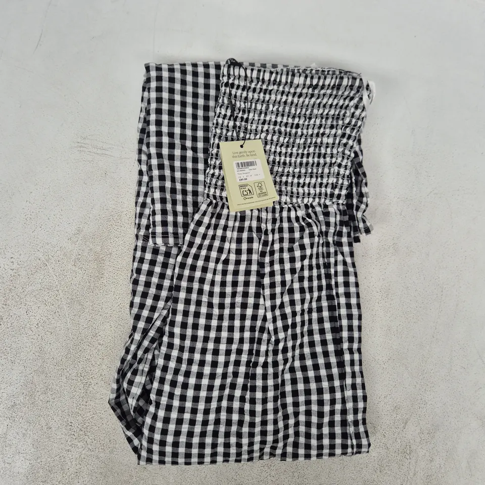 NOBODY'S CHILD TIZZY JUMPSUIT IN SOFT BLACK CHECK SIZE UK 8