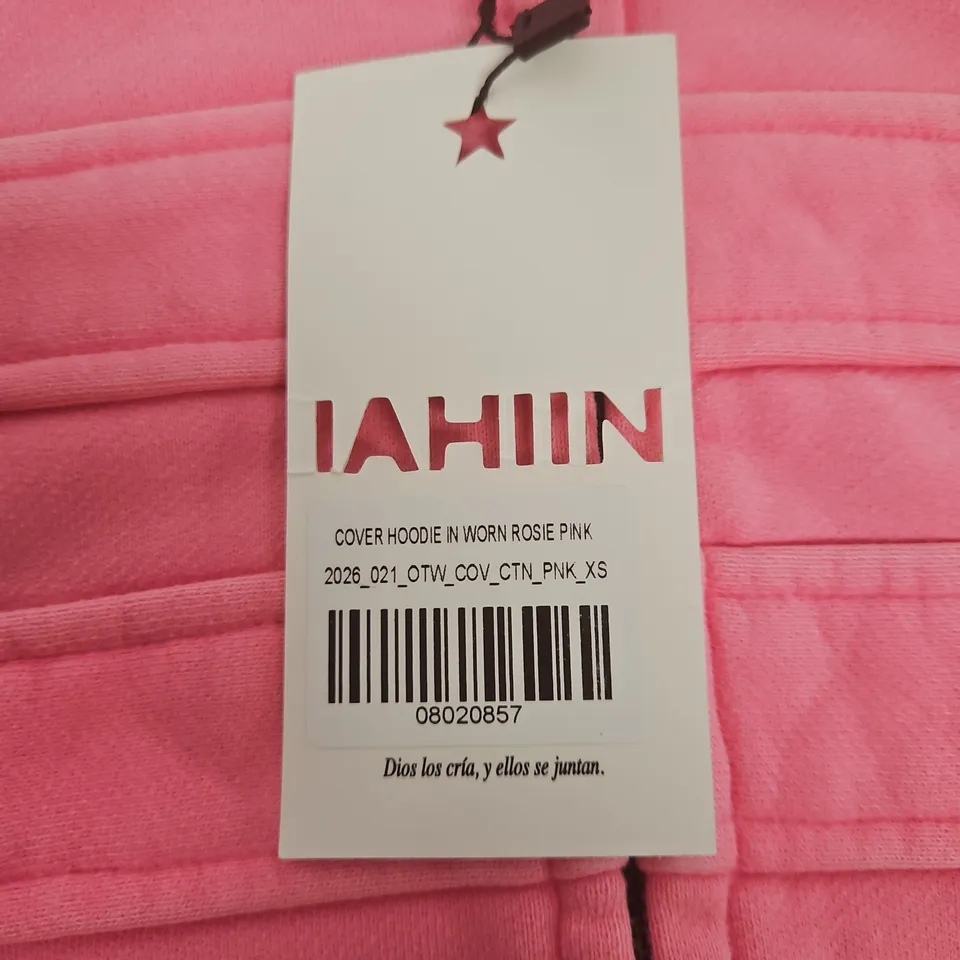 NIHAI COVER HOODIE IN ROSIE PINK – UK XS