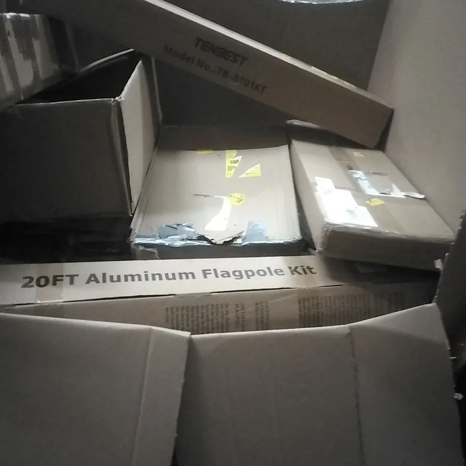 PALLET OF ASSORTED HOUSEHOLD GOODS AND PRODUCTS TO INCLUDE; PULL UP BAR, BEDROOM ACCESSORIES, BOXED FURNITURE ETC