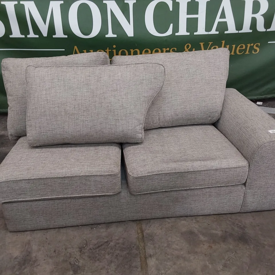 TWO SEATER SECTION LIGHT GREY FABRIC 