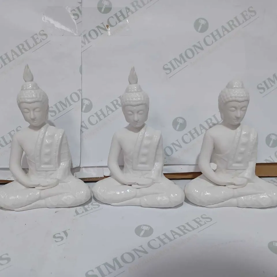 K BY KELLY HOPPEN SET OF 3 SMALL BUDDHAS - WHITE