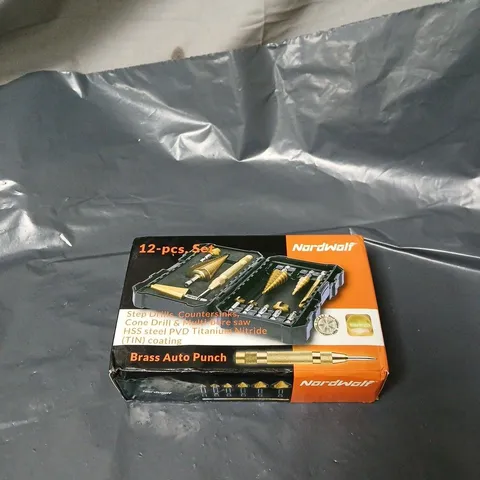 NORDWOLD 12 PIECE SET STEP DRILLS/COUNTERSINKS ETC BOXED