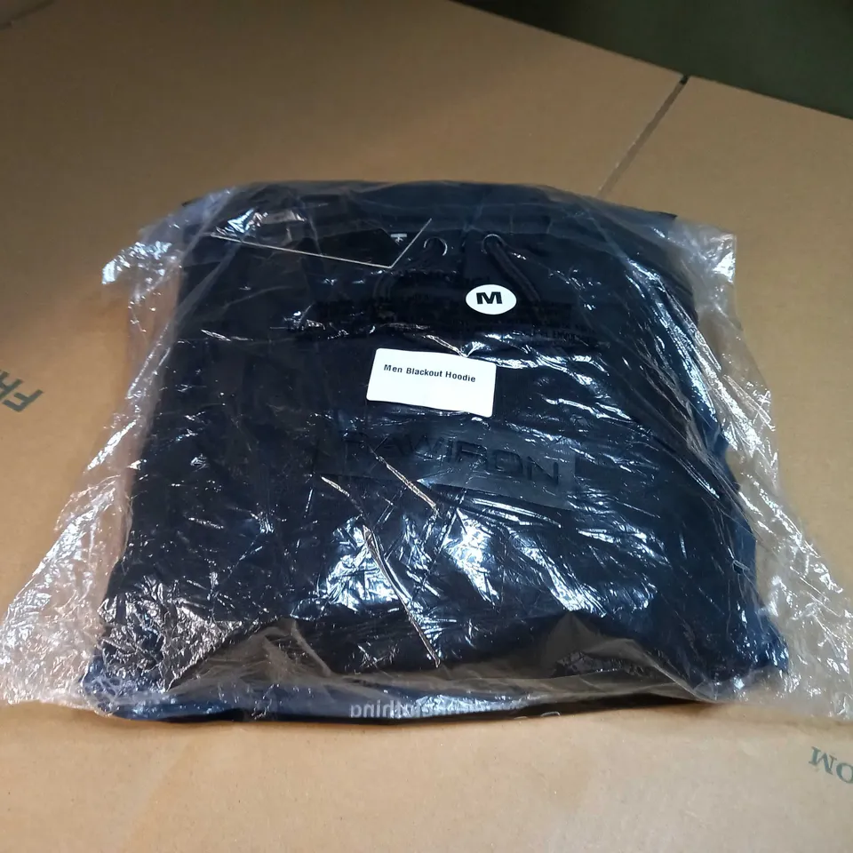 PACKAGED RAWIRON BLACK/LOGO BLACKOUT HOODIE - MEDIUM