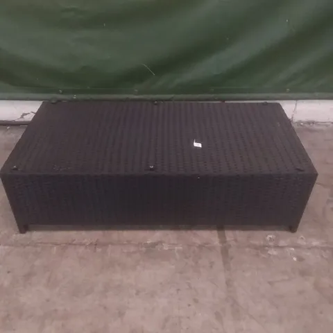RATTAN EFFECT GARDEN COFFEE TABLE BLACK