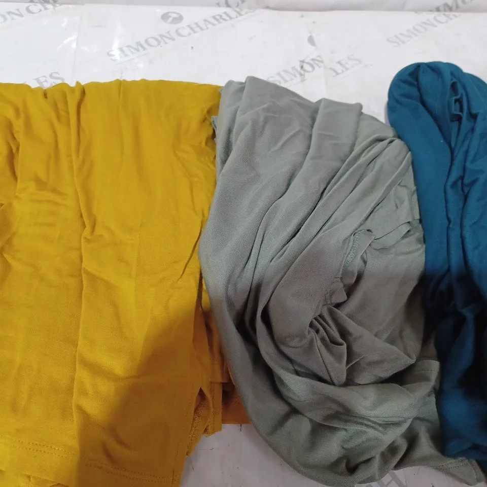 LARGE BOX OF ASSORTED CLOTHING IN DIFFERENT COLOURS AND SIZES