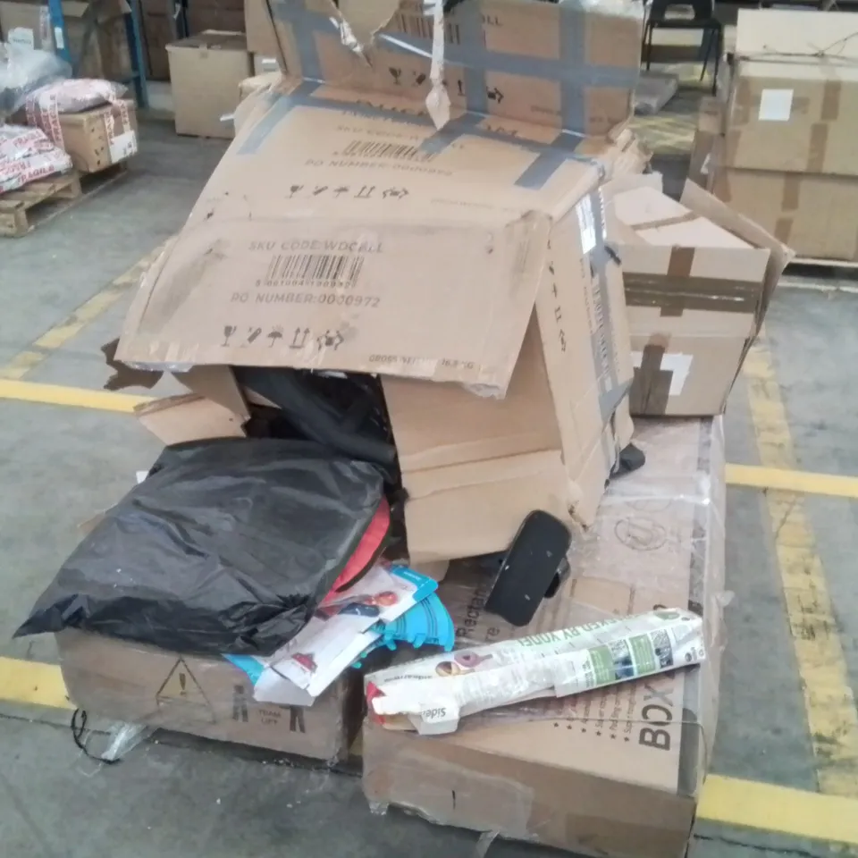 PALLET TO CONTAIN INCOMPLETE SHED PARTS AND EXERCISE BIKE ECT