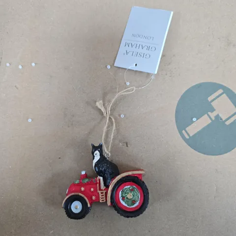 BOX OF APPROXIMATELY 12 GISELA GRAHAM DOG IN A TRACTOR HANGING TREE DECORATIONS