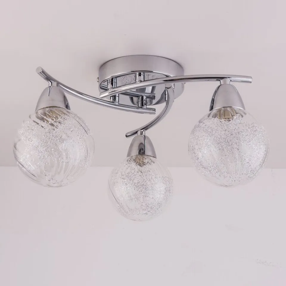 BOXED LOUTH 3 LIGHT SEMI FLUSH MOUNT SHADE 