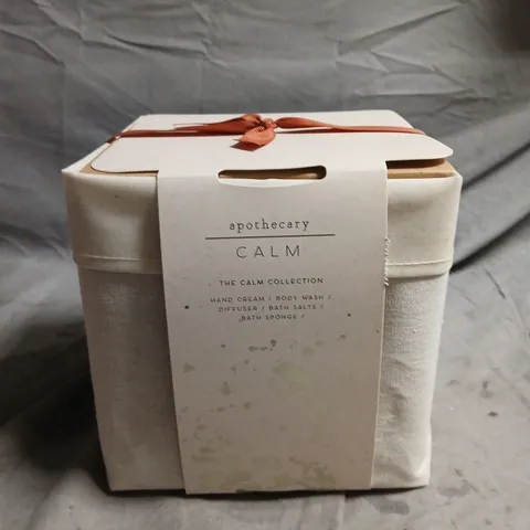 APOTHECARY CALM THE CALM COLLECTION GIFT SET (HAND CREAM, BODY WASH, DIFFUSER, BATH SALTS, BATH SPONGE)