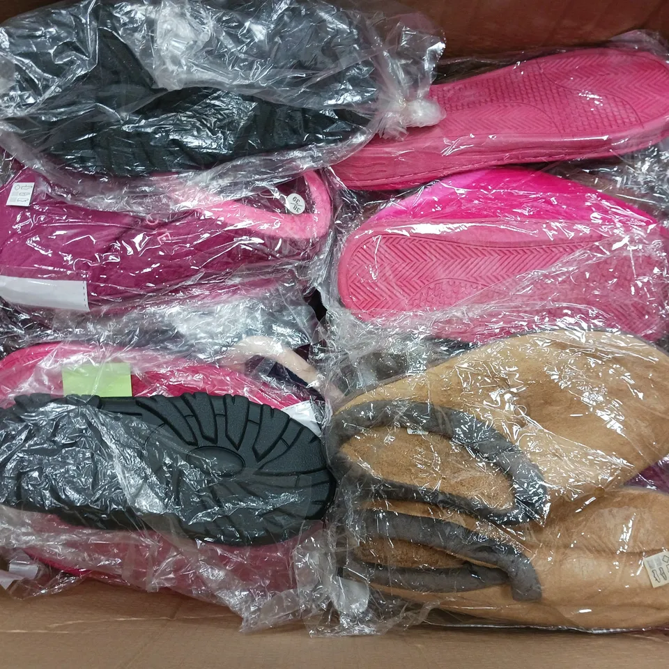 APPROXIMATELY 50 ASSORTED SLIPPERS IN VARIOUS SIZES AND COLOURS