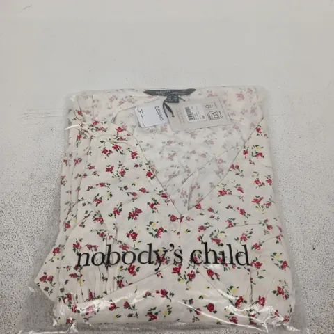 NOBODY'S CHILD ATLAS MIDI DRESS - WHITE FLORAL, UK 14