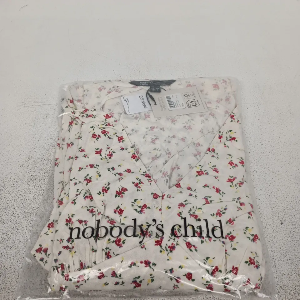 NOBODY'S CHILD ATLAS MIDI DRESS - WHITE FLORAL, UK 14