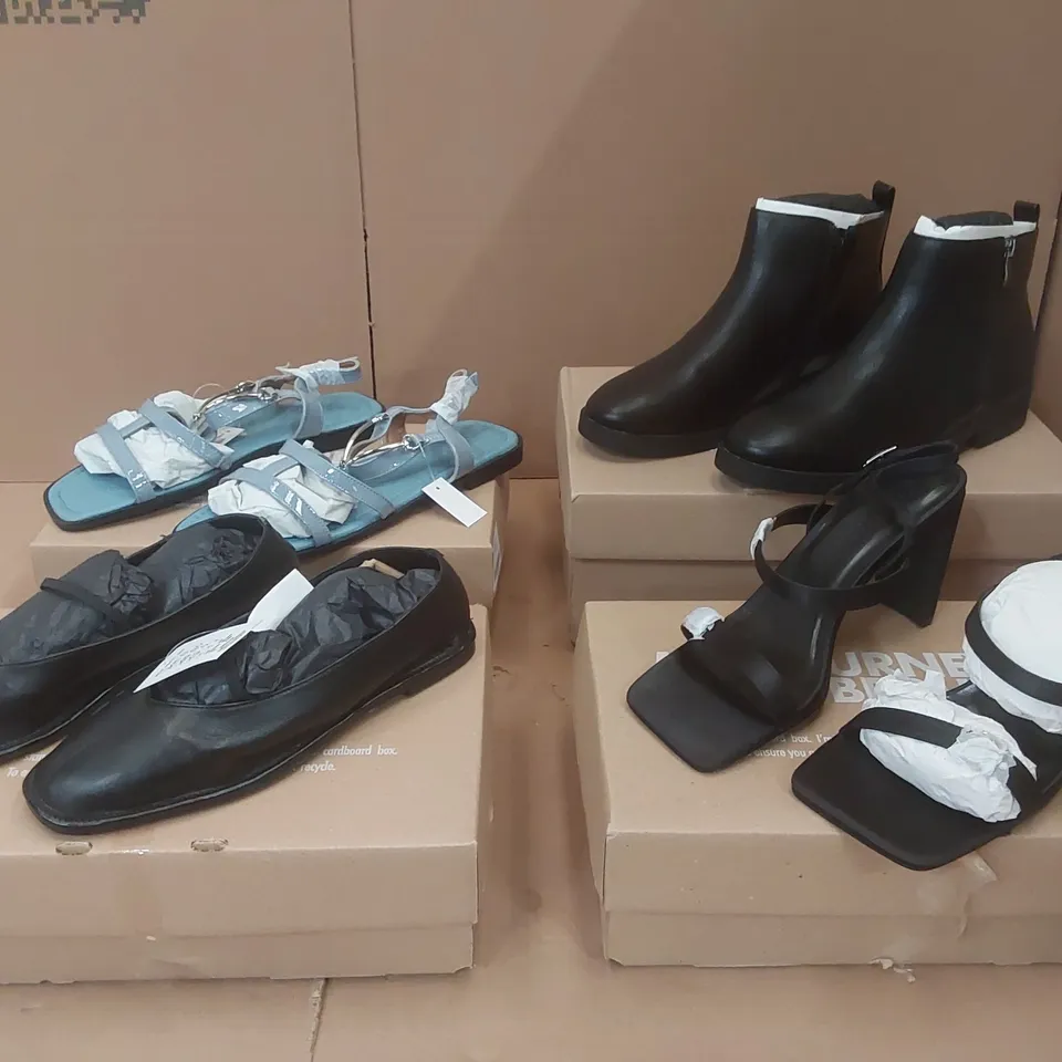 PALLET CONTAINING APPROXIMATELY 60x BRAND NEW ASSORTED DESIGNER SHOES INCLUDING: JD WILLIAMS BOOTS, JD WILLIAMS SANDALS, JD WILLAIMS SHOES, SIMPLY BE HIGH HEELS ECT