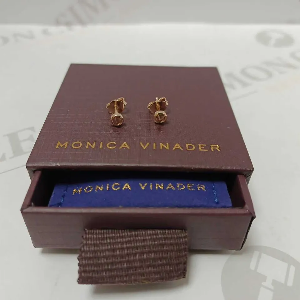 MONICA VINADER ROSE GOLD MINI GEM STUD EARRINGS