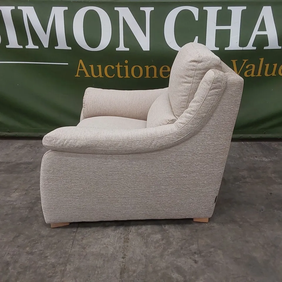 QUALITY DESIGNER ITALIAN MADE DEGANO SLIM FABRIC ARMCHAIR - SAND