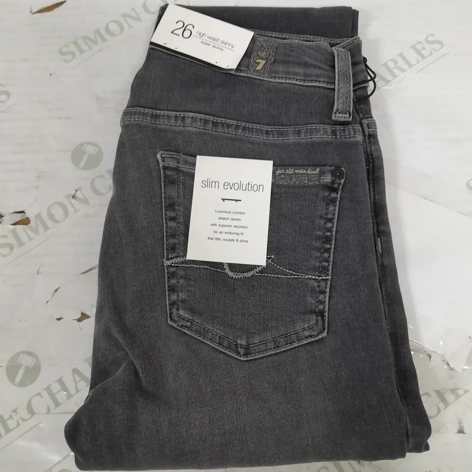 7 FOR ALL MANKIND HIGH WAIST EVOLUTION DALLAS BLACK - SIZE 26