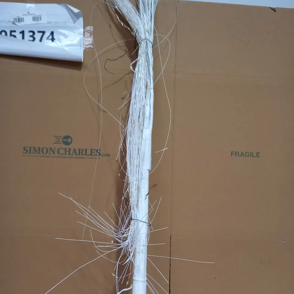 ALISON CORK PRE-LIT CASCADING GLITTER WHITE WILLOW TREE - COLLECTION ONLY