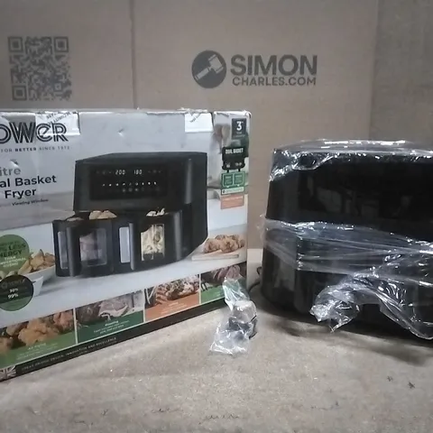 BOXED TOWER 8 LITRE DUAL BASKET AIR FRYER 