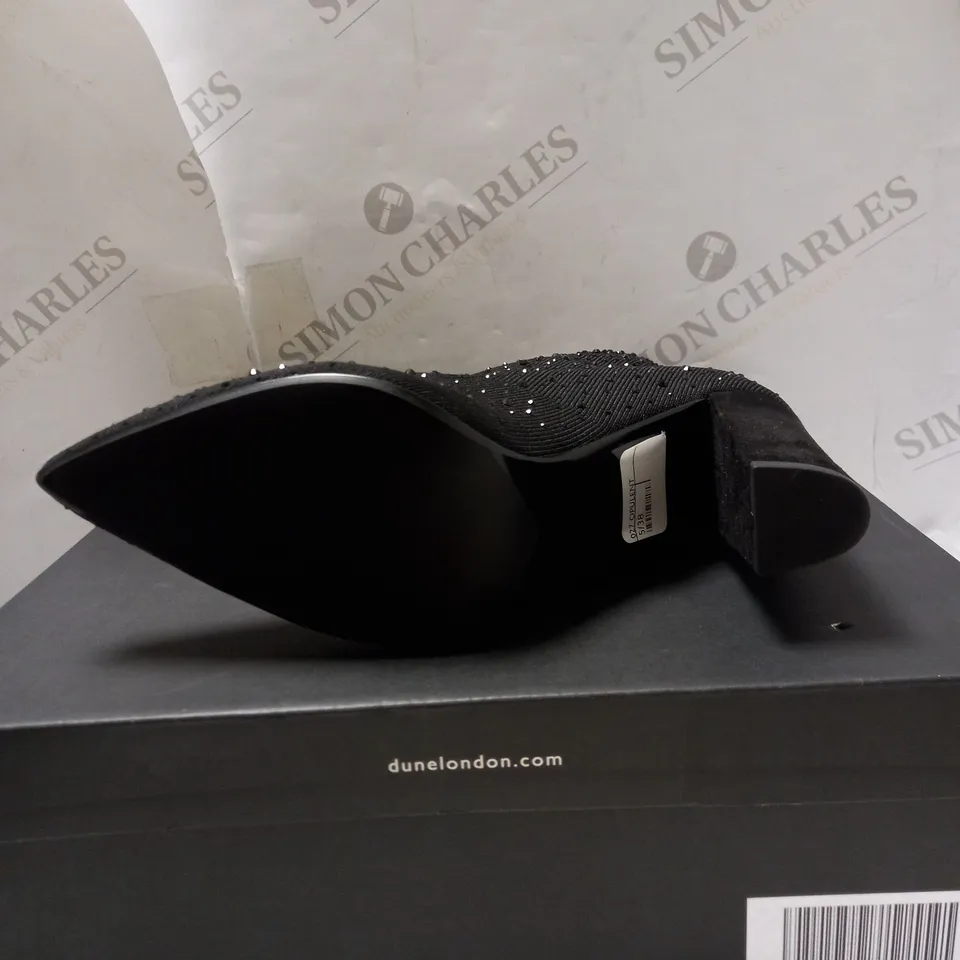 DUNE LONDON BLACK HEELED ANKLE BOOTS - SIZE 5