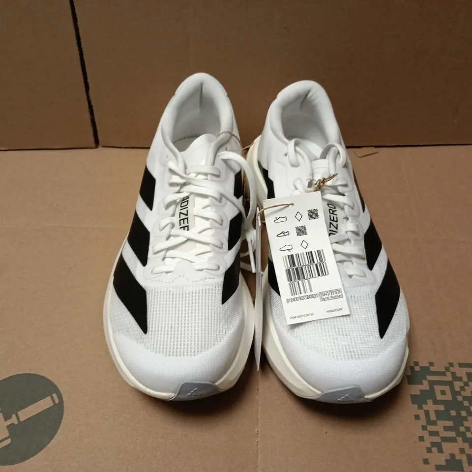 UNBOXED PAIR OF ADIDAS ADIZERO EVO SL W TRAINERS IN WHITE - UK 6