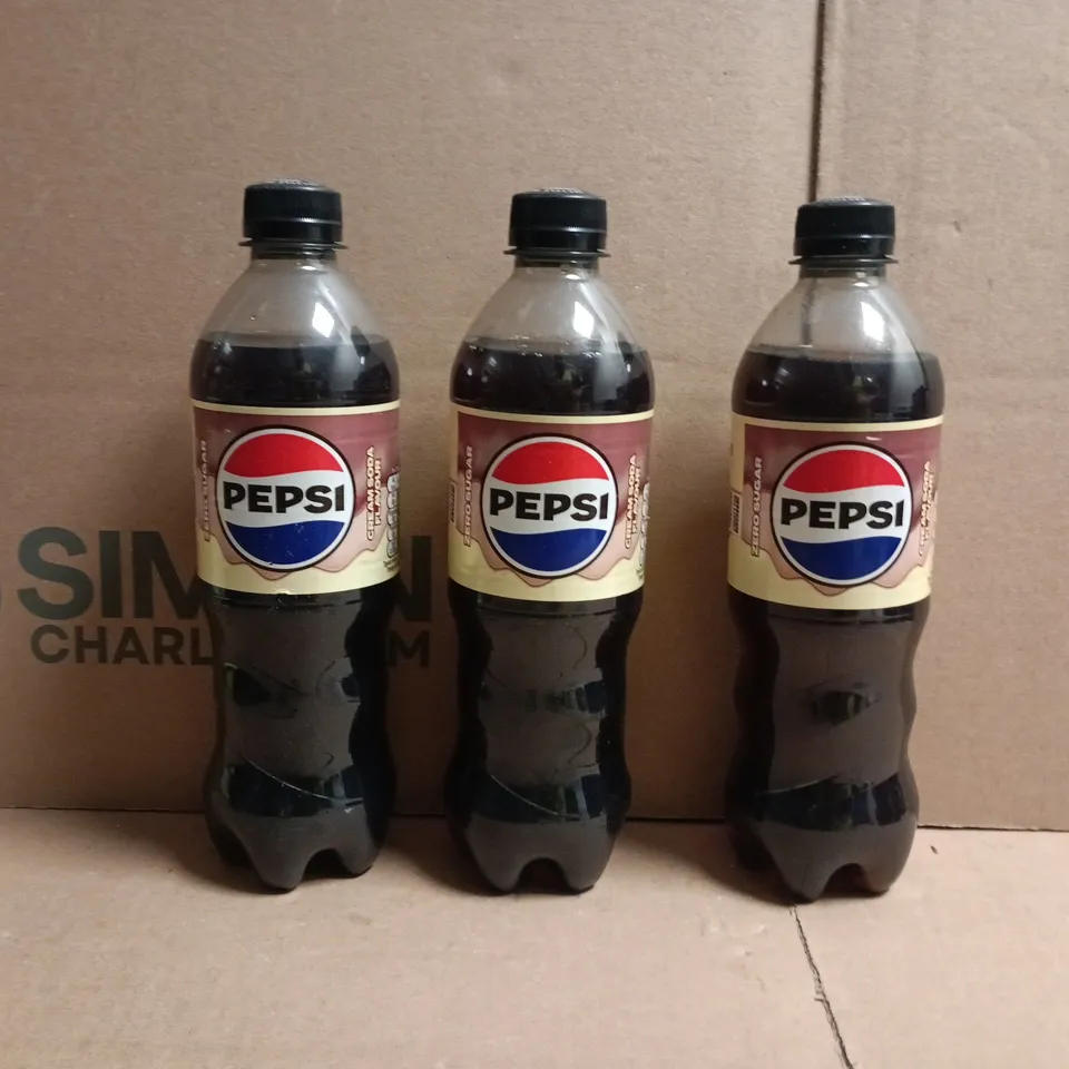 APPROXIMATELY 12 PEPSI ZERO SUGAR - CREAM SODA FLAVOUR (500ML BOTTLES)