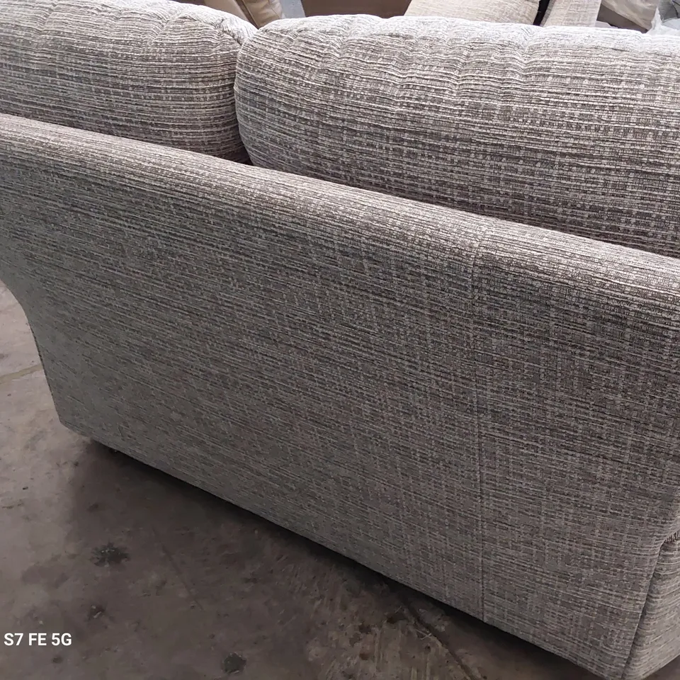 QUALITY BRITISH DESIGNER G PLAN CHLOE TWO SEATER SOFA WAFFLE SMOKE FABRIC 