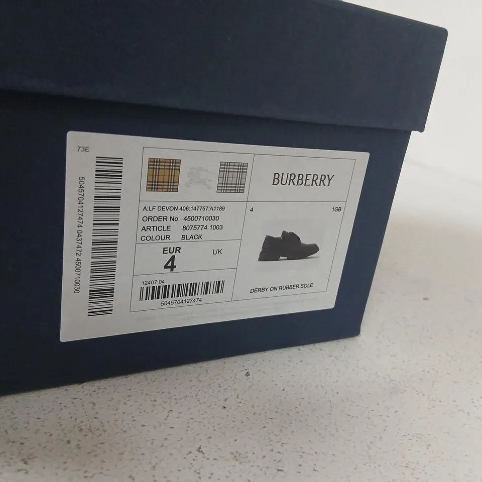 TRICKER'S FOR BURBERRY DERBY SHOES – BLACK LEATHER, UK 4