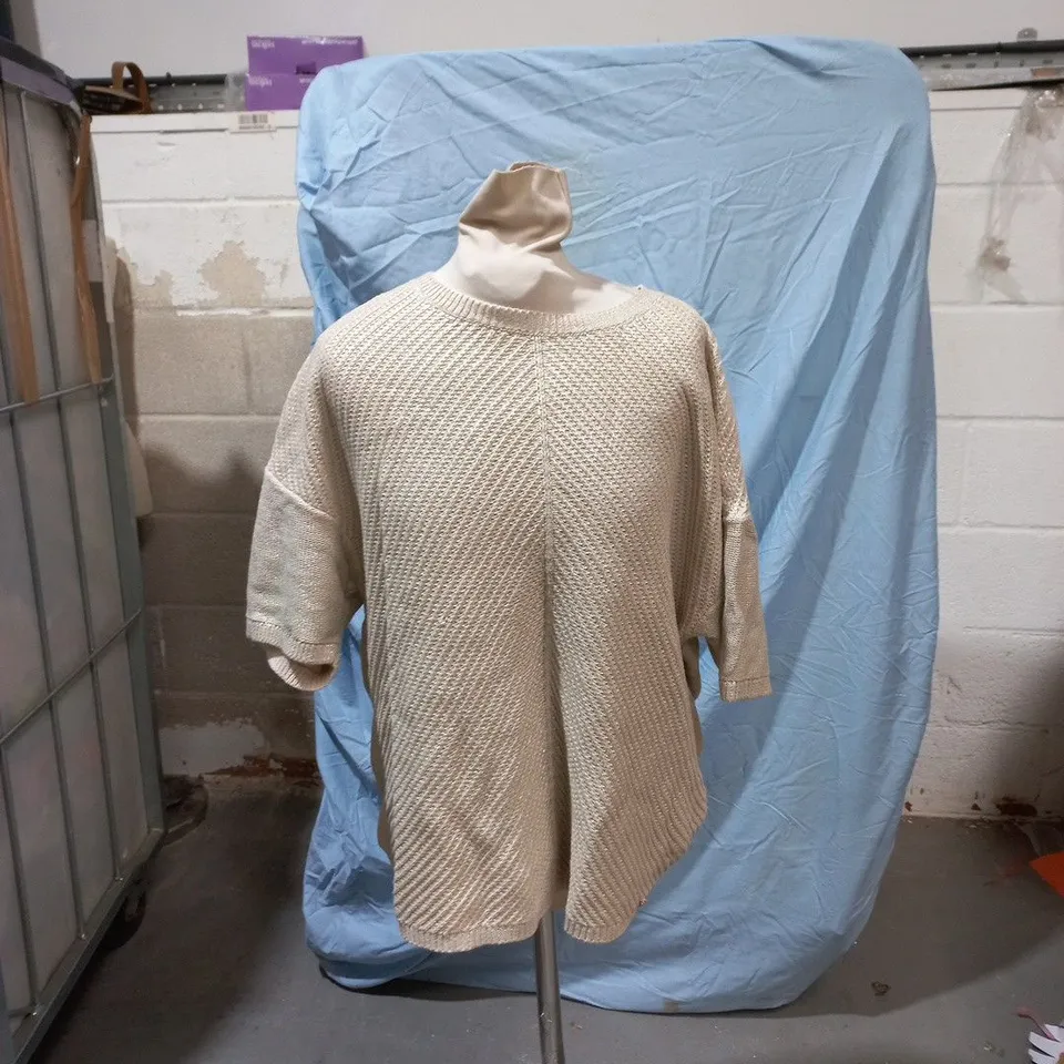 TED BAKER LONDON BEIGE KNIT JUMPER, UK 4
