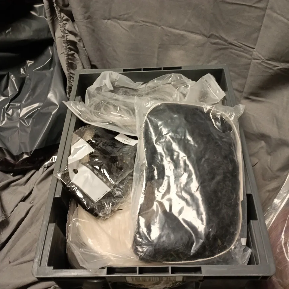 APPROXIMATLEY 12 ASSORTED HAIR CARE PRODUCTS INCLUDING WIGS AND EXTENSIONS