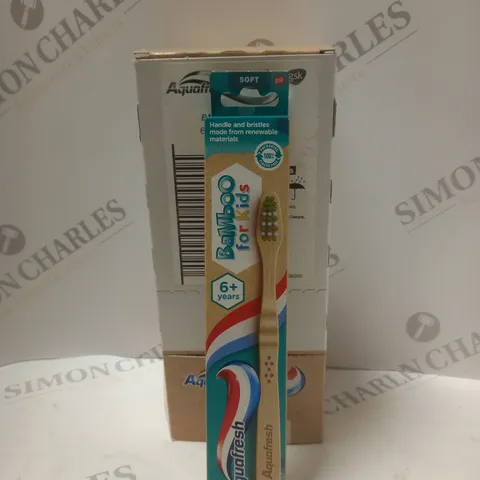 BOX OF APPROX 12 AQUAFRESH BAMBOO FOR KIDS TOOTHBRUSHES