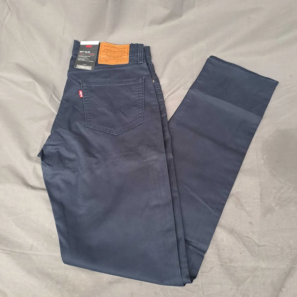 LEVI'S 511 SLIM STRETCH TROUSERS IN NAVY SIZE 32X34
