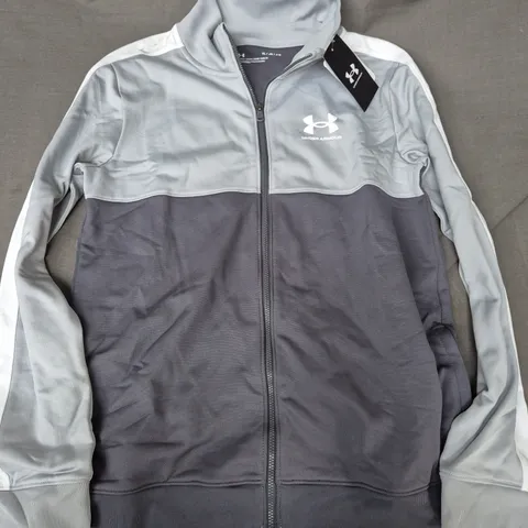 UNDER ARMOUR BOYS CB KNIT TRACK SUIT JACKET IN GREY - YL