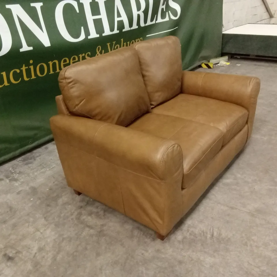 BAILEY 2 SEATER LEATHER SOFA - TAN RRP £749