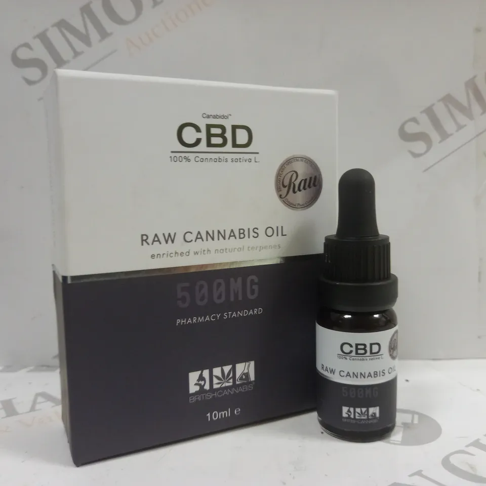 BOXED CANABIDOL CBD RAW CANNABIS OIL 500MG DROPS 10ML	