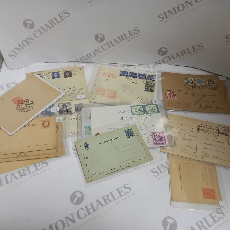 BOX OF APPROX 100 ASSORTED STAMPS FROM VARIOUS COUNTRIES AND DATE RANGES