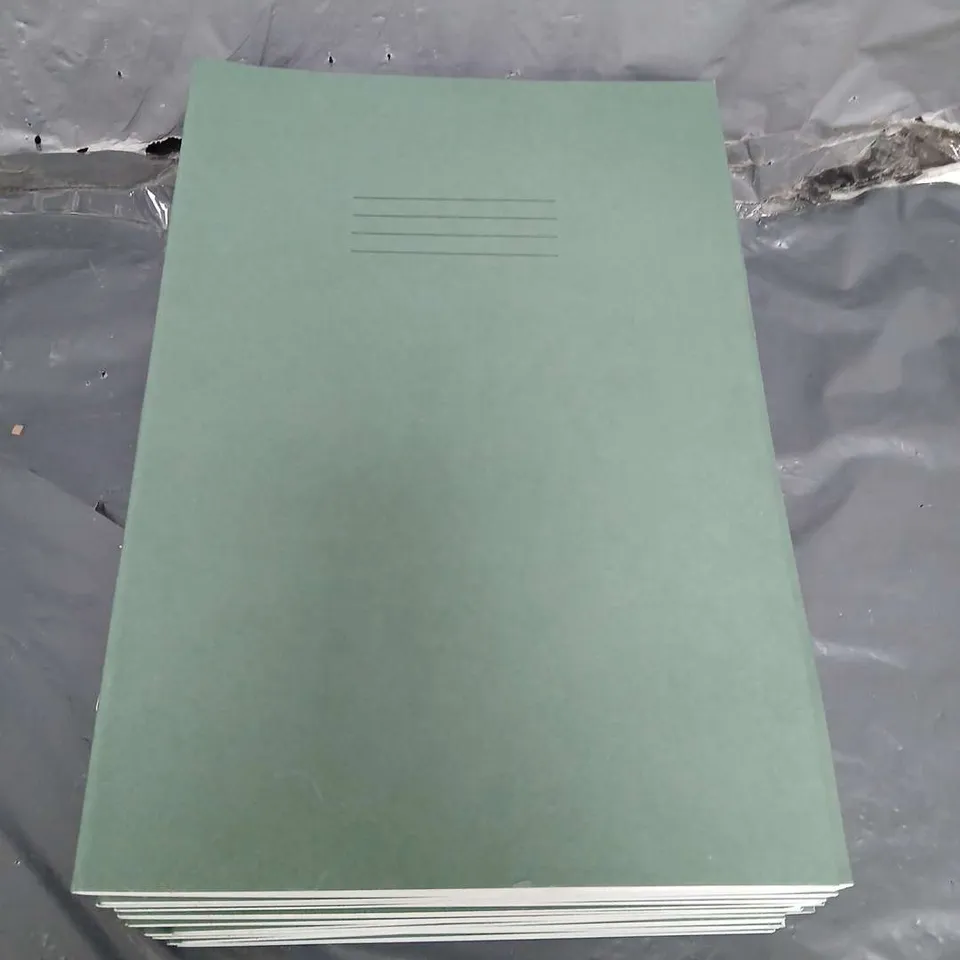 LOT OF 20 GREEN LINED A4 EXERCISE BOOKS