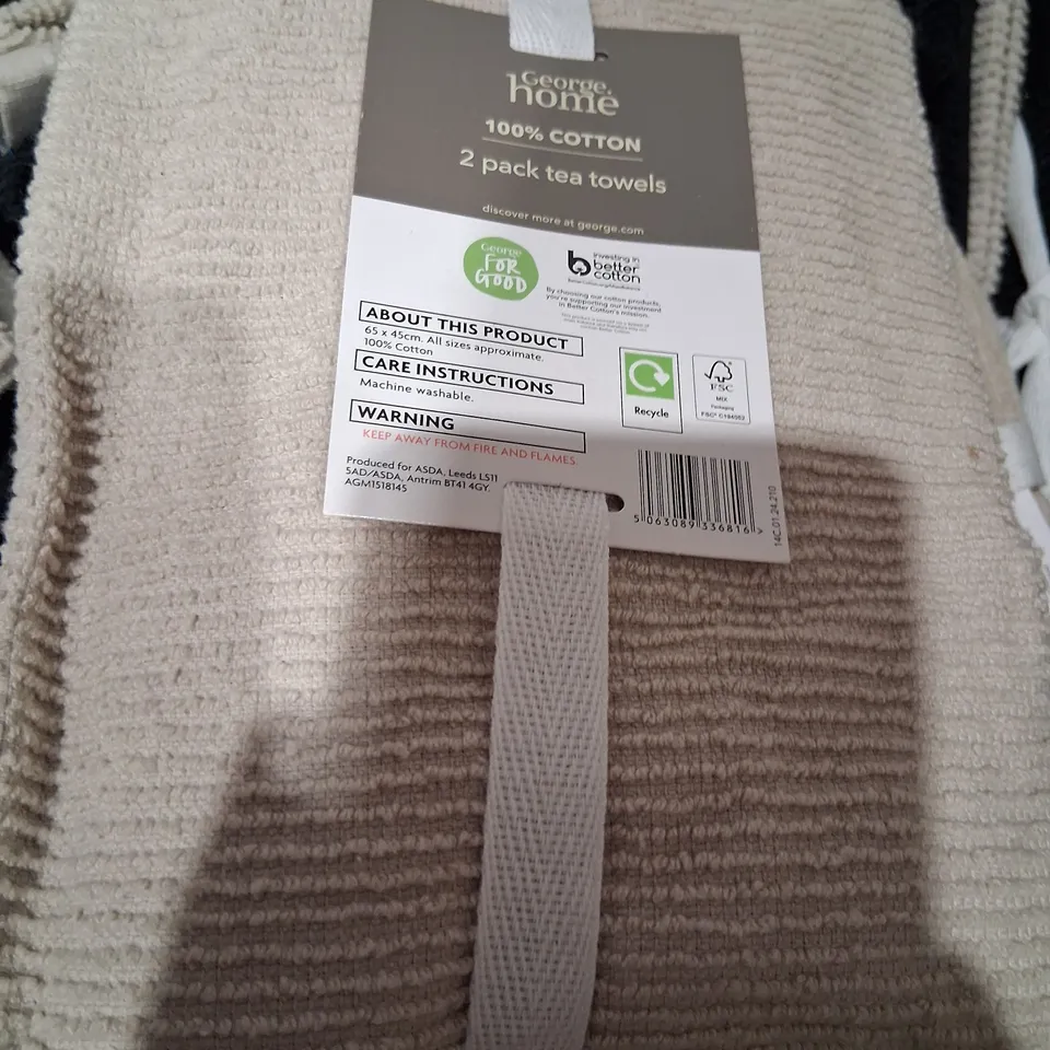 APPROXIMATELY 180 PACKS OF 2 TEA TOWELS