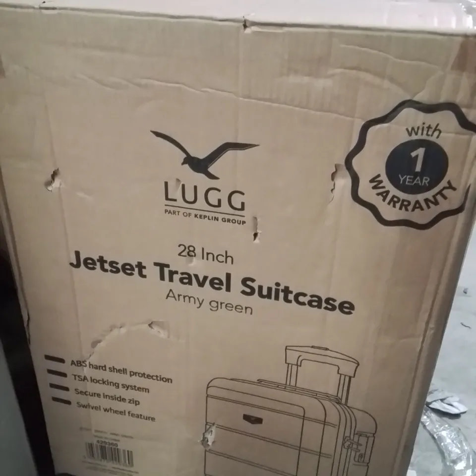 BOXED LUGG 28INCH JETSET TRAVEL SUITCASE ARMY GREEN