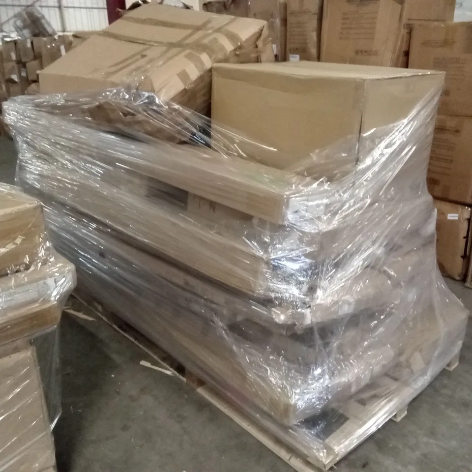 PALLET OF ASSORTED DESIGNER INCOMPLETE FLATPACK FURNITURE SETS AND PIECES 