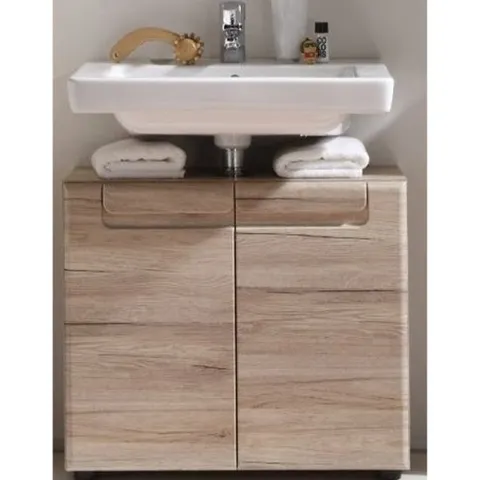 BRAND NEW BOXED MELAY WOODEN VANITY UNIT IN SAN REMO OAK (1 BOX)