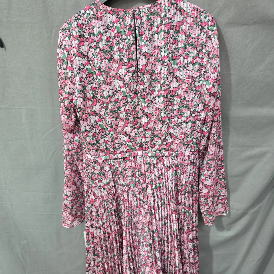 MIKAEL AGHAL FLORAL MAXI DRESS – PINK MULTI, UK SIZE 8