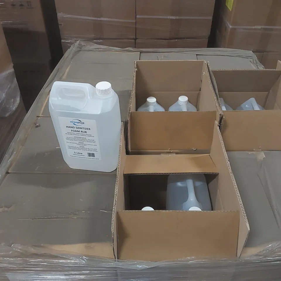 PALLET CONTAINING APPROXIMATELY 70x 5L STRONGHOLD HAND SANITIZER FOAM RUB