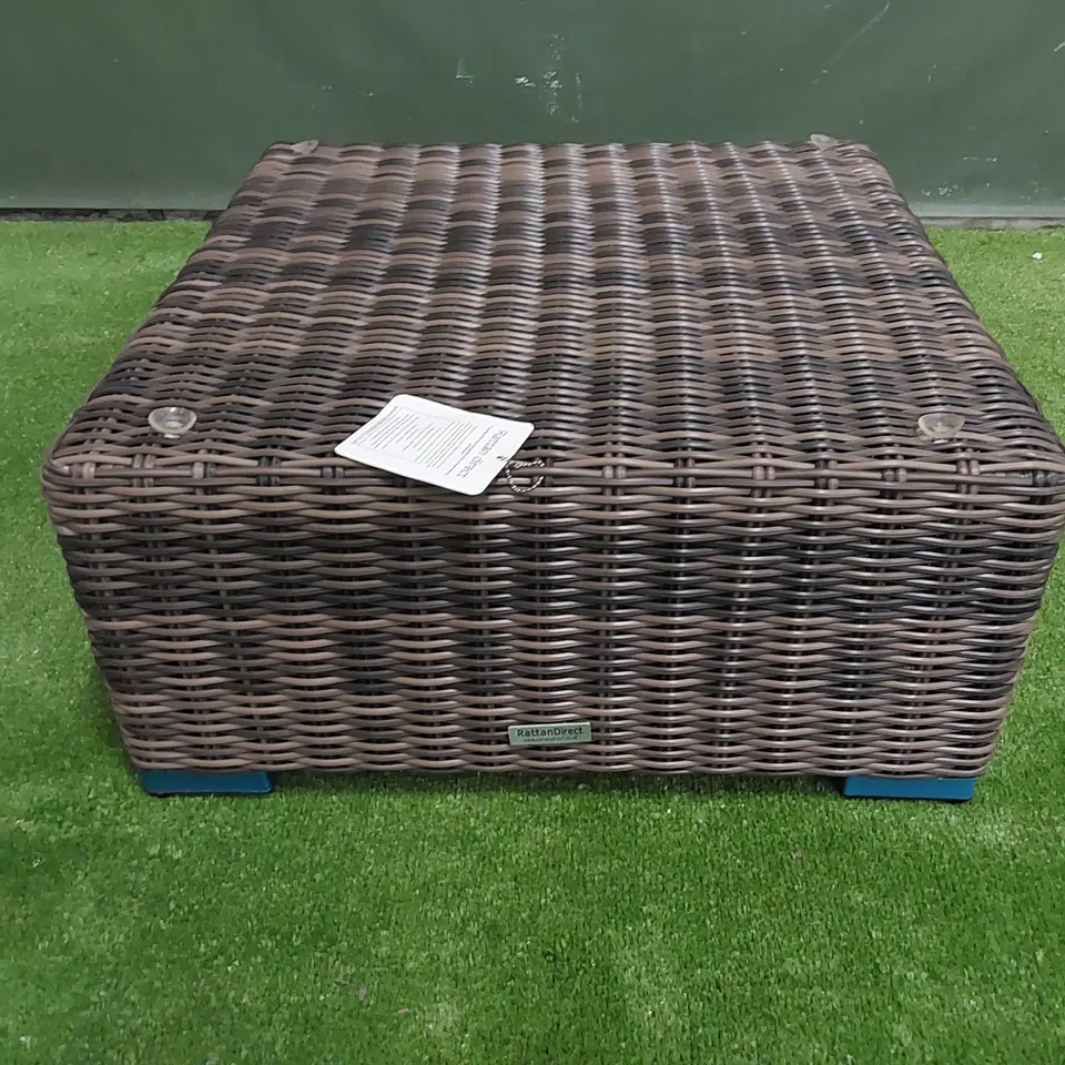 DESIGNER PATIO STOOL/TABLE - MISSING CUSHION AND GLASS TOP
