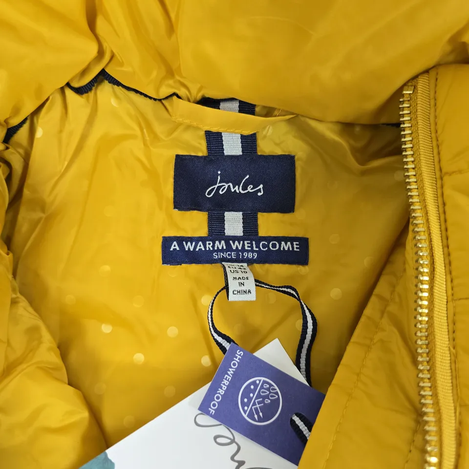 JOULES WOMEN'S YELLOW PUFFER JACKET UK 14 (EU 42, US 10) MADE IN CHINA