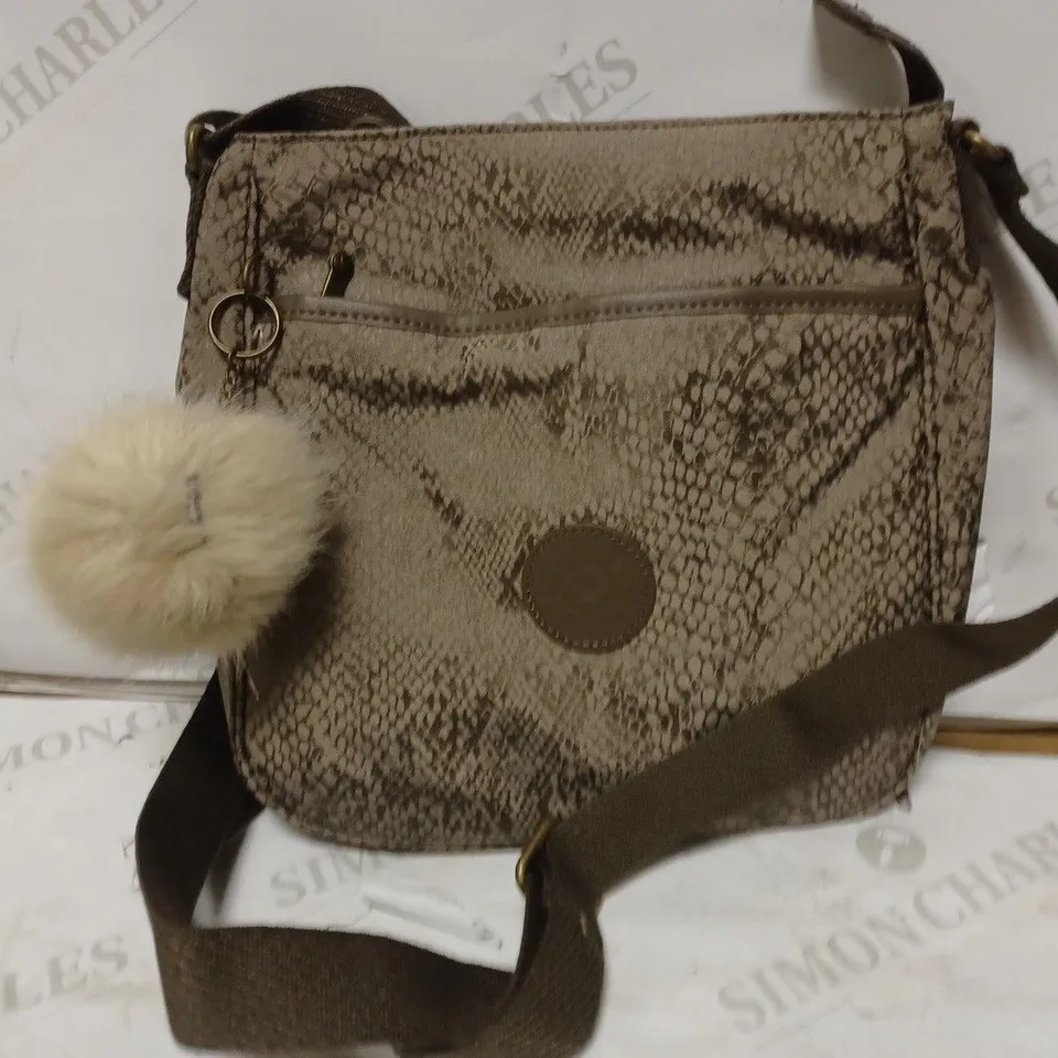 KIPLING WOMENS CROSS-BODY BAG IN SNAKESKIN PATTERN 